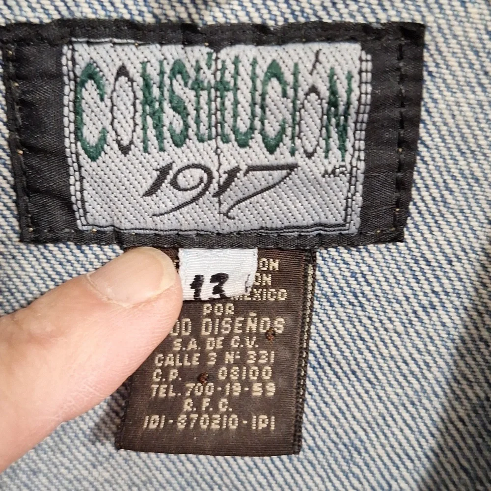 Vintage Construction 1917 heavy fitted denim dress - sleeveless button up - 13